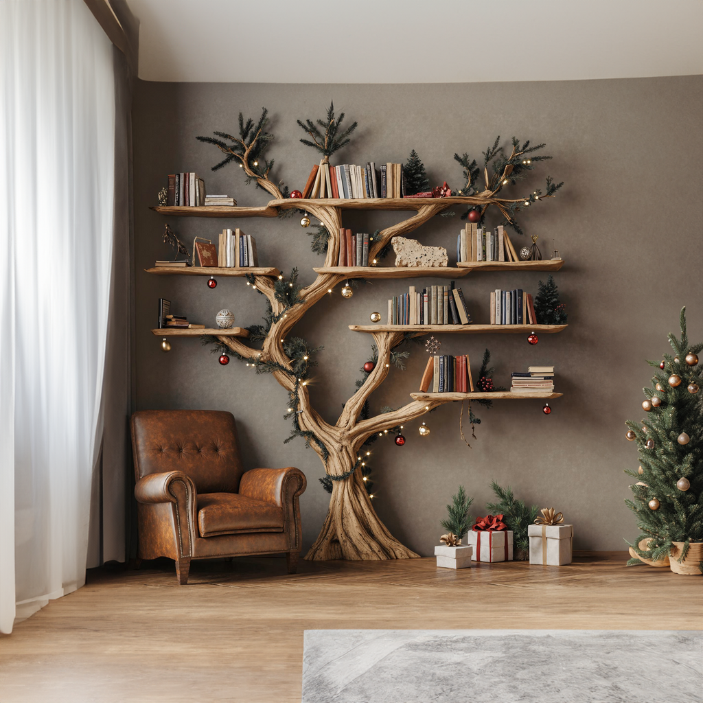 Tree Floating Bookshelf Driftwood Shelf