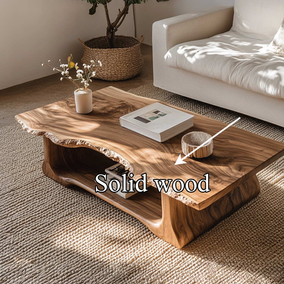 Handcrafted Rustic Live Edge Coffee Table