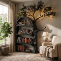 Rustic Tree Bookshelf Living Room Wall Display
