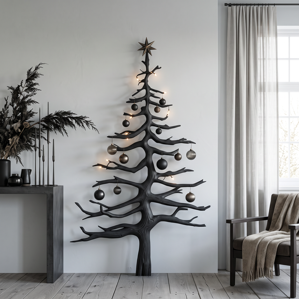 Rustic Christmas Tree Wall Decor Living Room