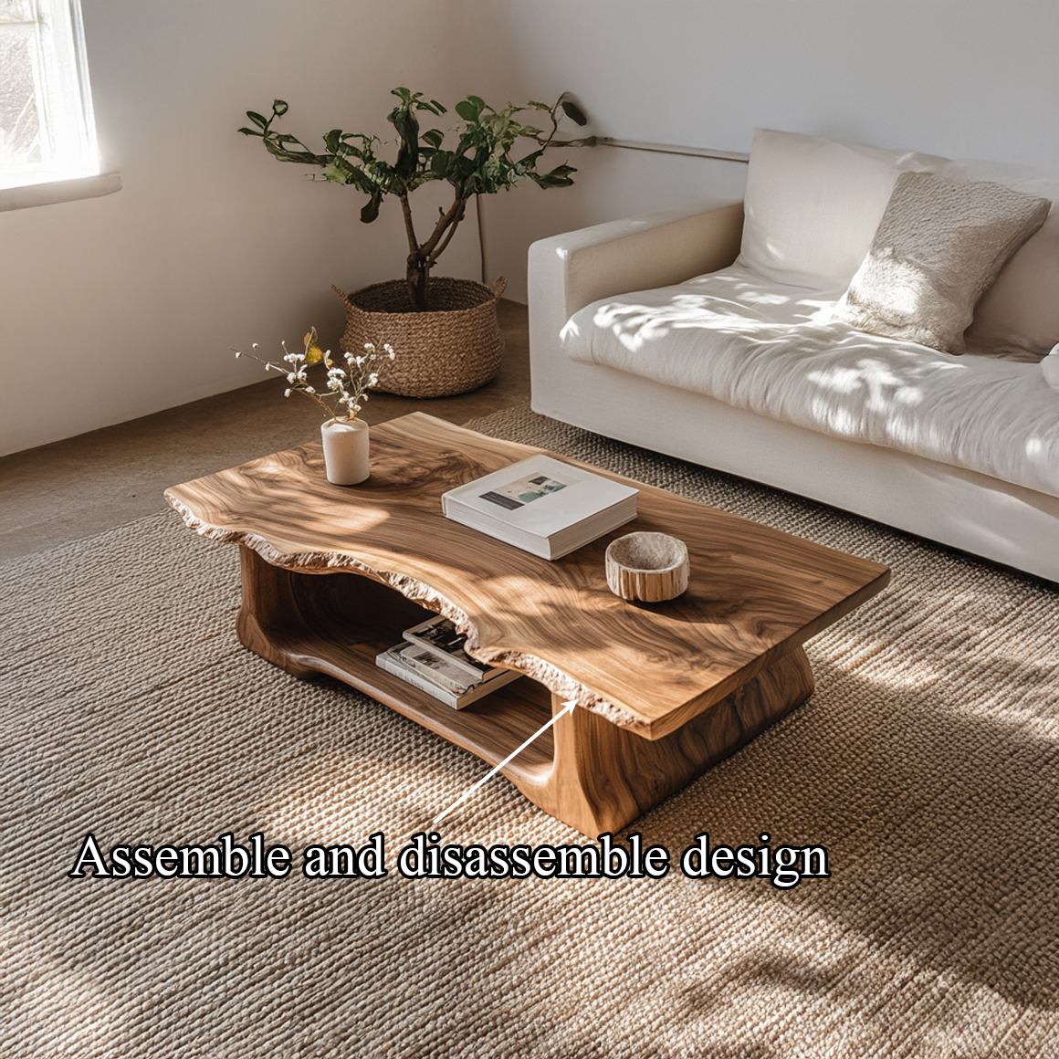Handcrafted Rustic Live Edge Coffee Table
