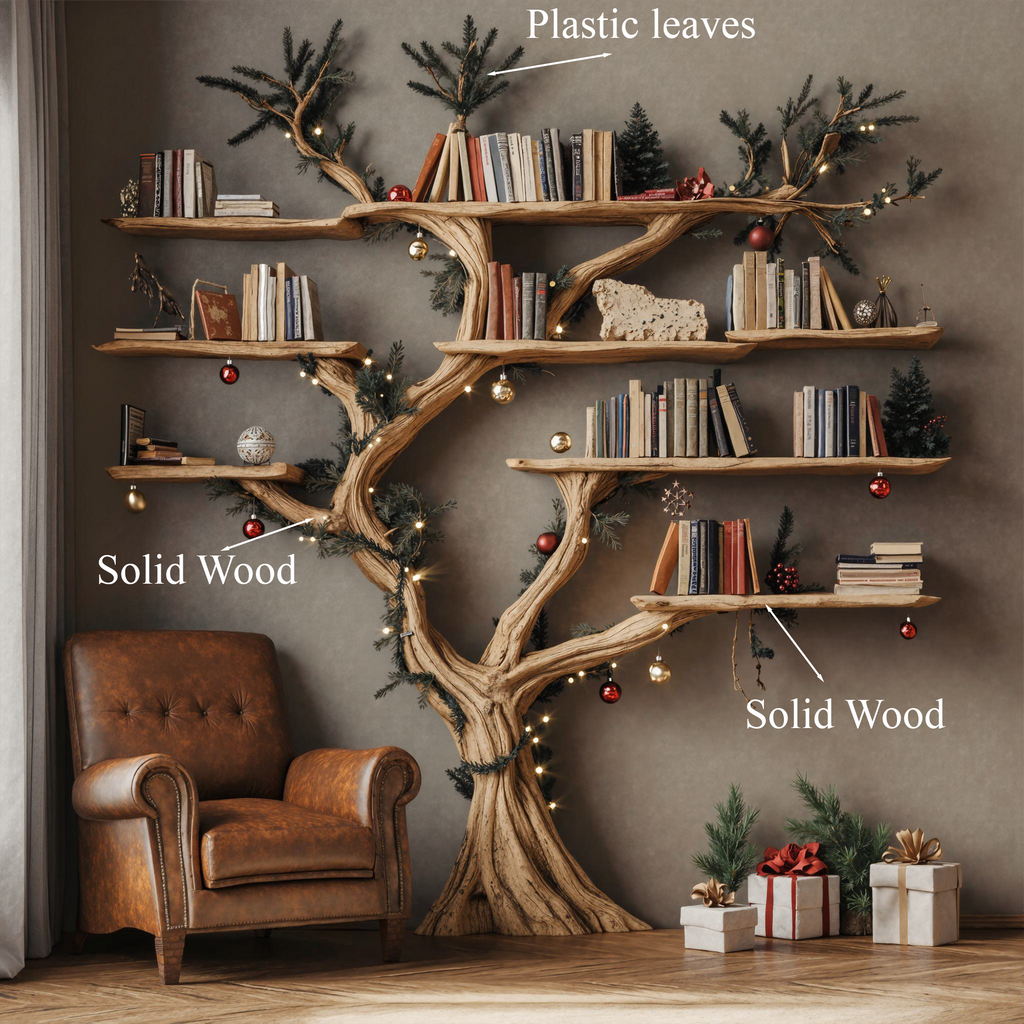Tree Floating Bookshelf Driftwood Shelf
