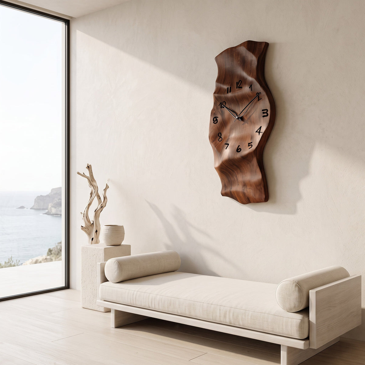 Contemporary Wall Clock Vertical Design For Living Room Interior